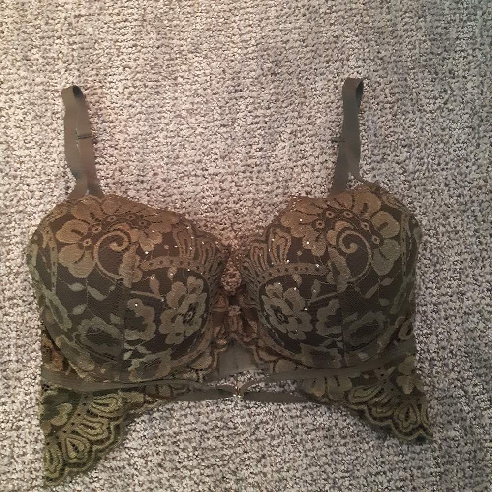 La Senza Olive Bra with Rhinestones 32DD